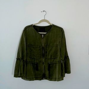 Army Green Sanctuary 3/4-Sleeve Utility Jacket in size S